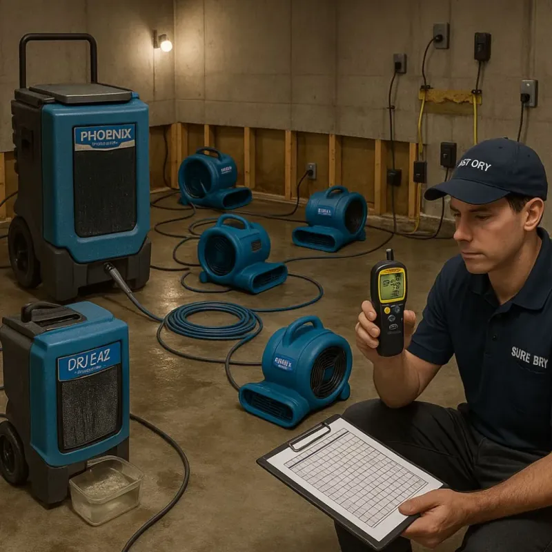 Structural Drying and Dehumidification process in Bothell East, WA